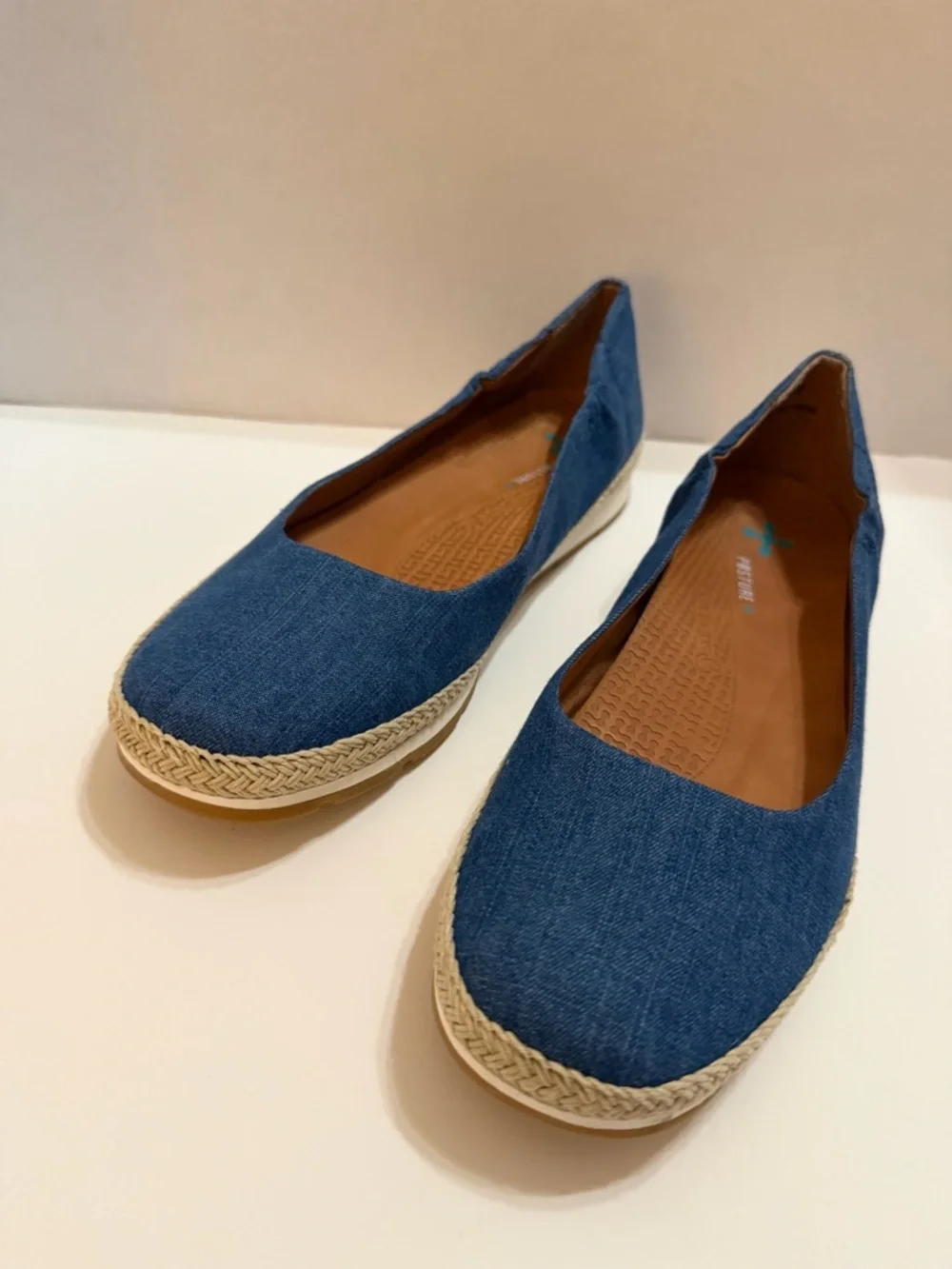BareTraps Posture Denim Blue Espadrille Slip-On Flats size 7.5